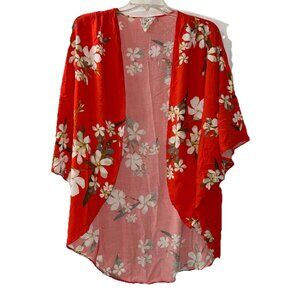 Style Rack Red/Floral Cardigan Women’s Medium